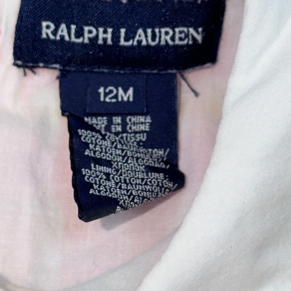 Ralph Lauren Baby Girls Pastel Plaid Madras Dress with Diaper Cover Bloomers 12M